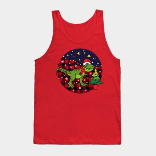 Kids Christmas T-rex Dinosaur Tank Top